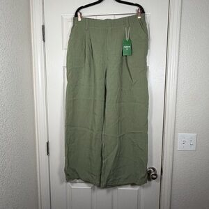 NWT Halara XL High Waist Wide Leg “Linen Feel” Collection Flowy Baggy Breathable